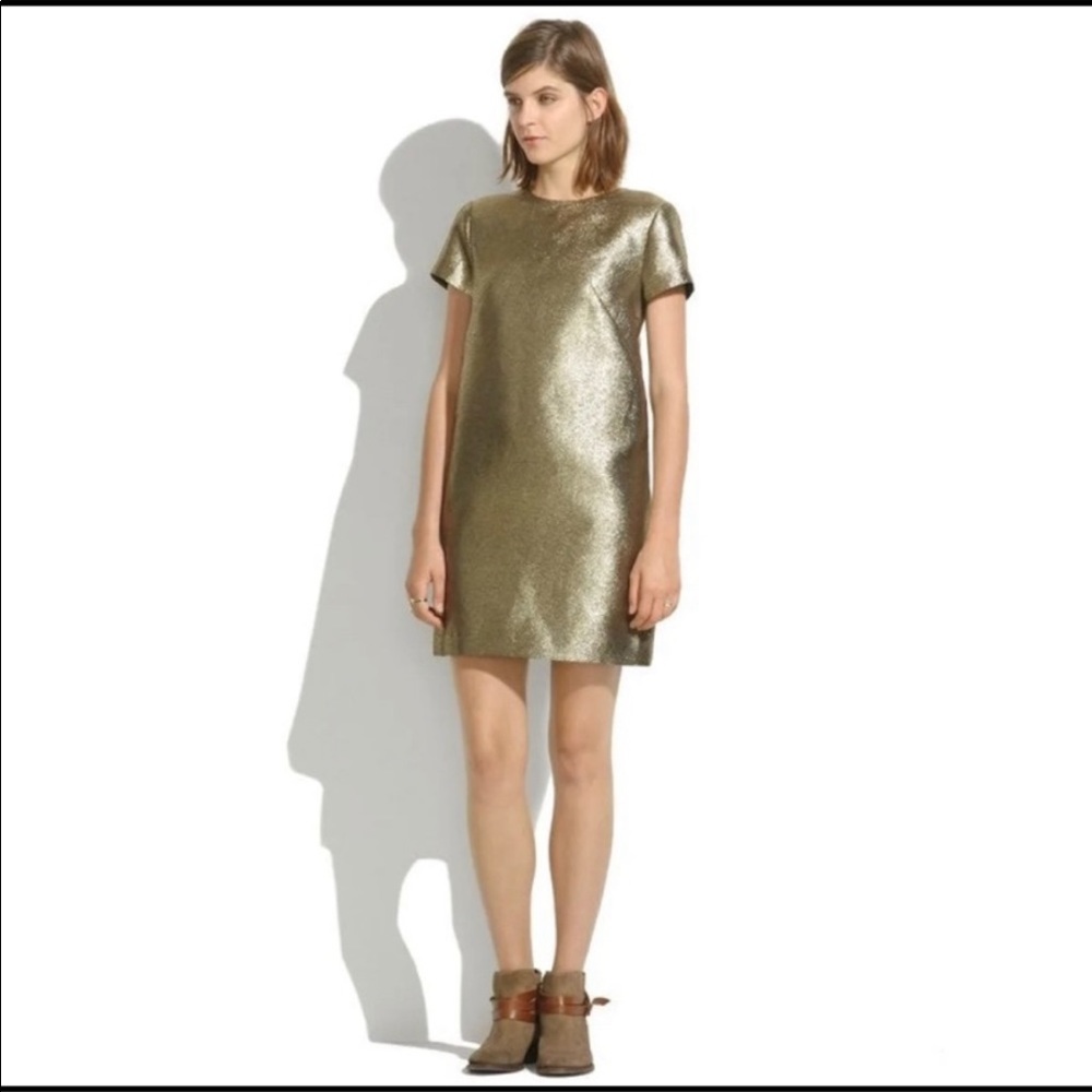 Madewell gold sheath dress